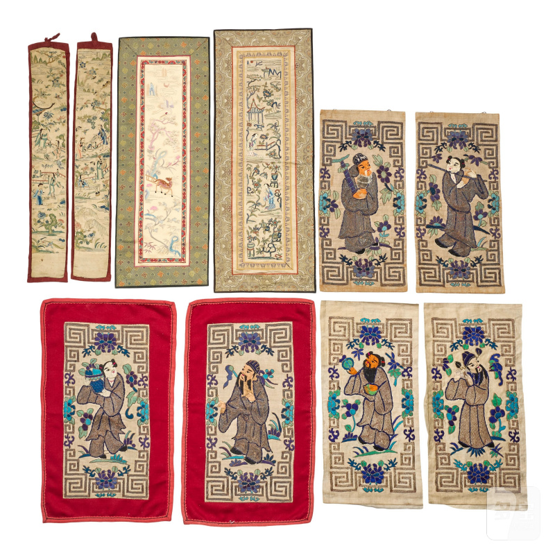 清晚期 綉品一組 | A LARGE COLLECTION OF EMBROIDERED SILK PANELS AND OTHER ITEMS - 图9